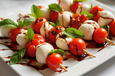 Caprese Skewers with Balsamic Drizzle