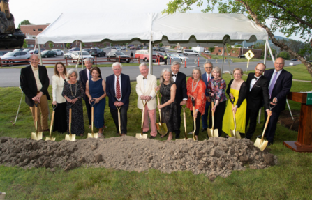 A group of hospital leaders and supporters gather for the ceremonial groundbreaking