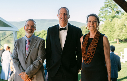 SVMC CEO & President Estevan Garcia, MD, DrPH with Andrew Perron, MD, associate dean of graduate medical education at the Geisel School of Medicine, and Joanne Conroy, MD, President & CEO of Dartmouth Health