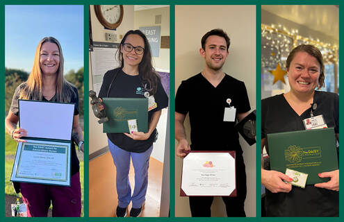 Laurie Darby, RN; Caraline Sprague, RN; Ryan Rogge; and Olivia Sandquist, RN