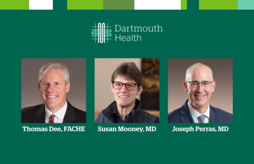 From left, Thomas A. Dee, FACHE, Susan E. Mooney, MD, MS, FACOG, and Joseph L. Perras, MD, CEO and president of Southwestern Vermont Medical Center, Alice Peck Day Memorial Hospital and Cheshire Medical Center, respectively, were named to Becker’s Hospita