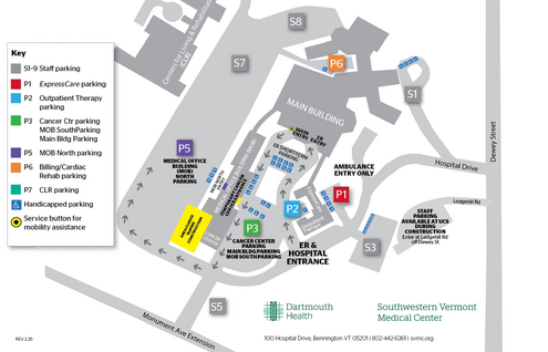 Updated Campus Map of SVMC, effective March 18, 2026