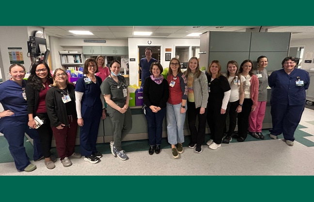 Physicians, providers and nurses from SVMC Women's & Children's and SVMC Pediatrics gather to celebrate Team Birth April 1.