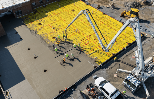 Concrete was poured July 8 on the site of the cancer center expansion. -Greg Nesbit Photography -