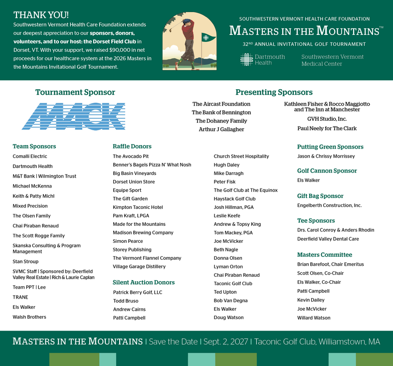 Masters in the Mountains Thank You